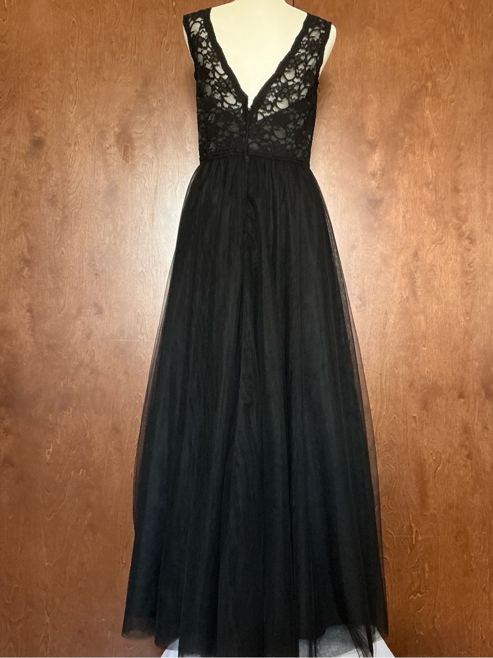 Morilee by Madeline Gardner Long Formal Gown Dress Size 12 Black Elegant Luxury - Picture 9 of 16